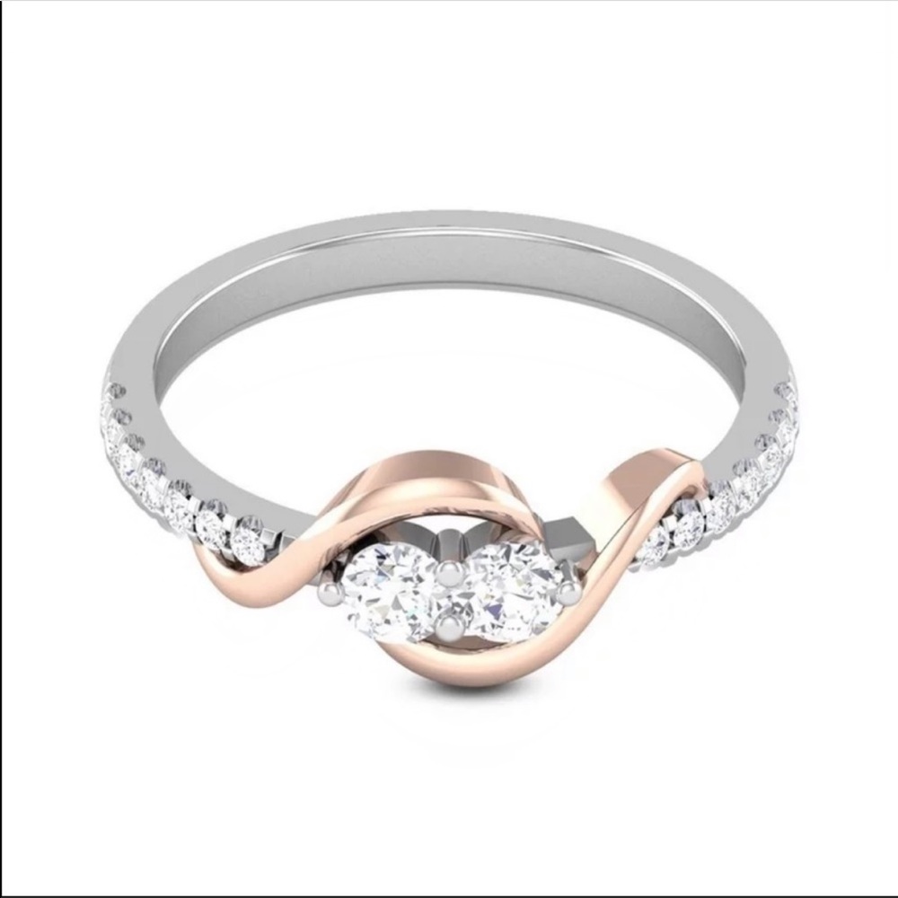 New Women’s 925 Silver Round Diamond Ring - Picture 2 of 5